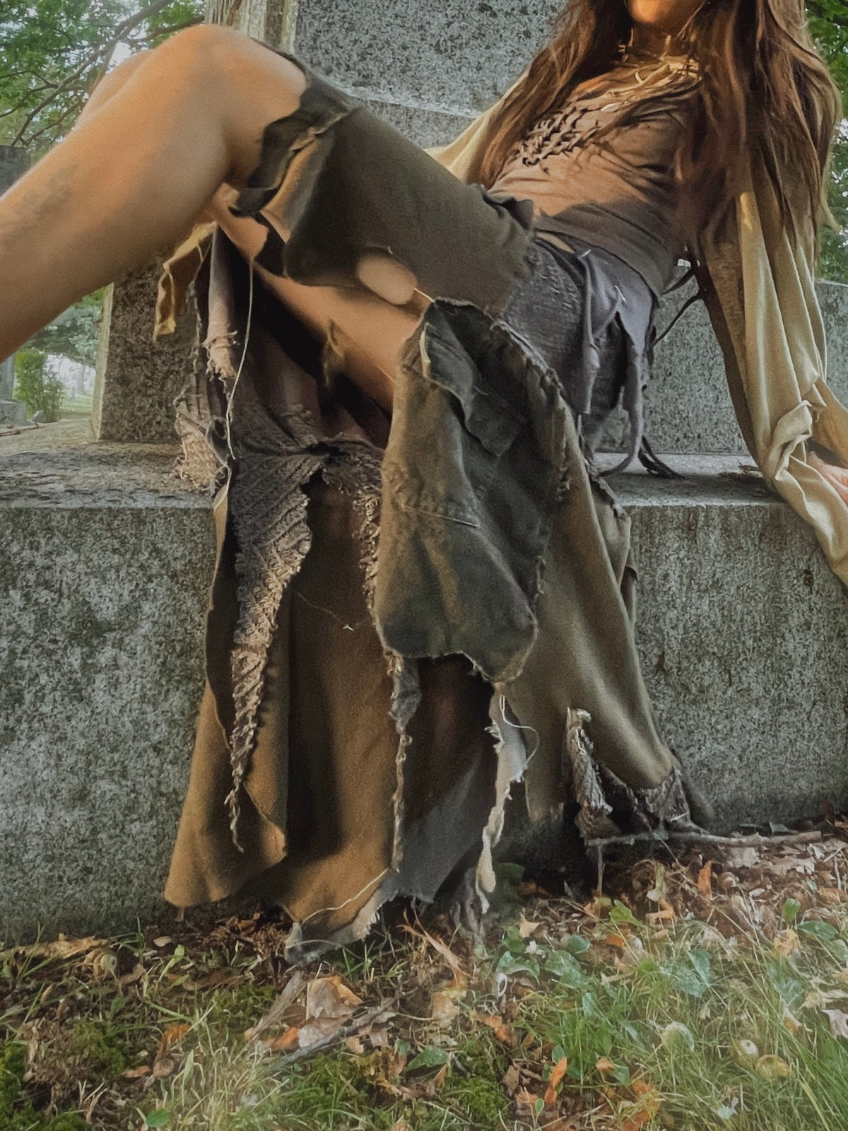 grateful dead patchwork skirt