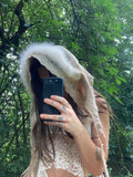 coyote pelt linen lace bandana