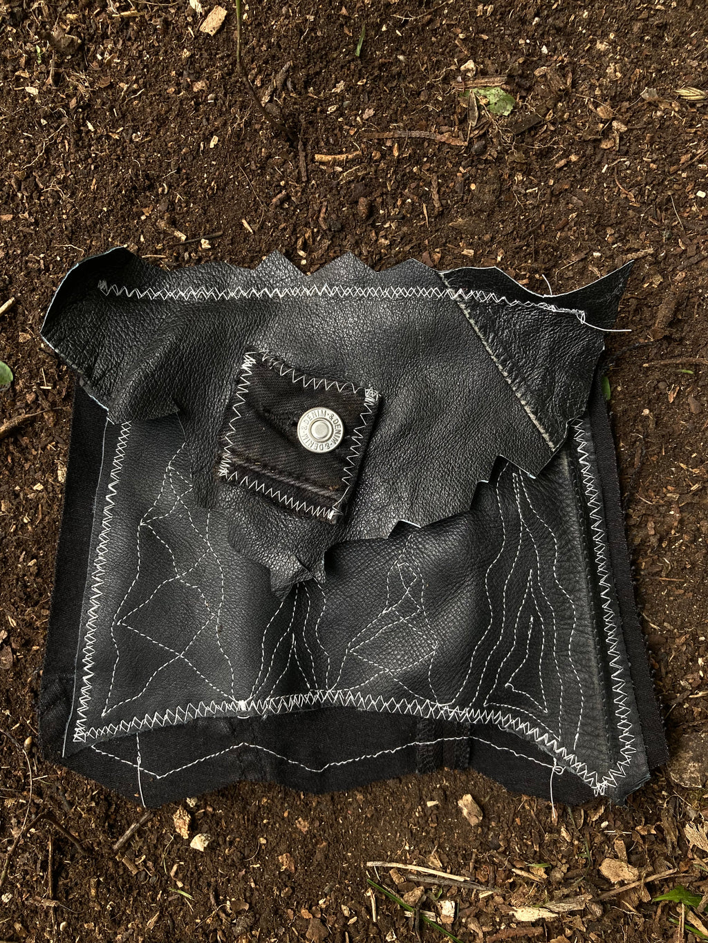 embroidered leather pouch