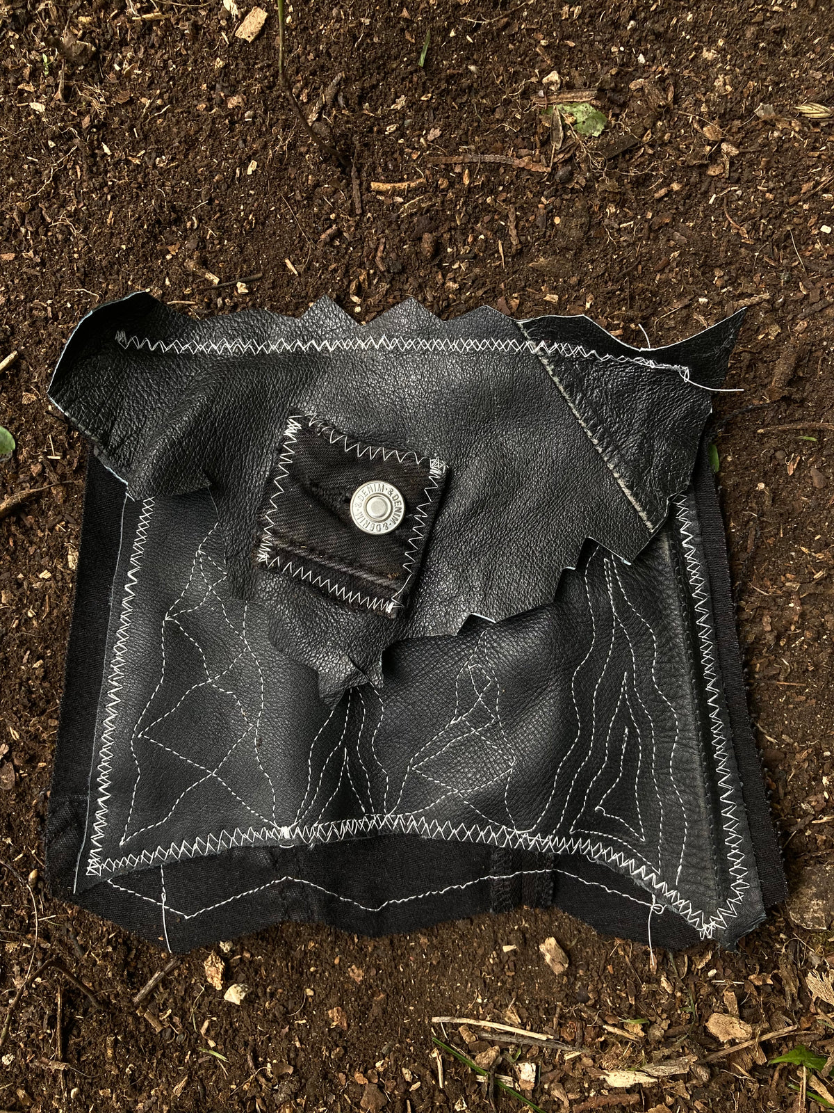embroidered leather pouch