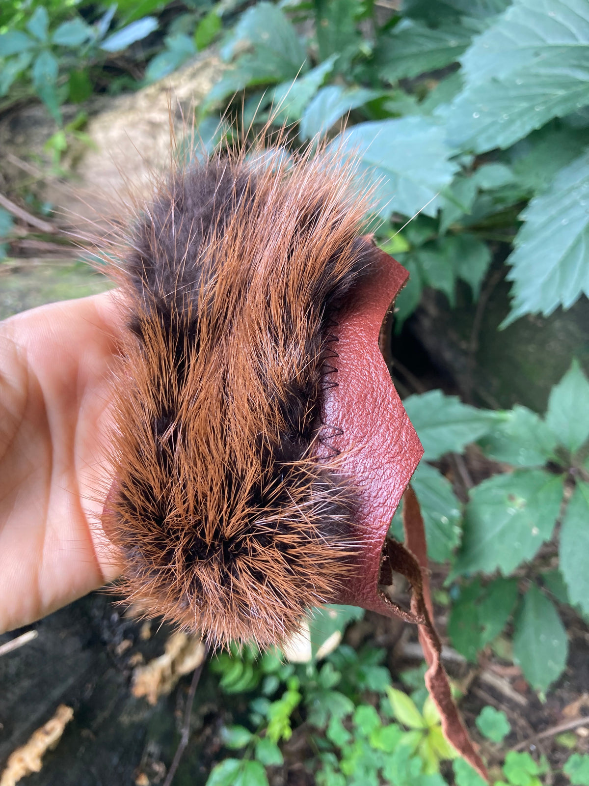 beaver pelt leather cuff