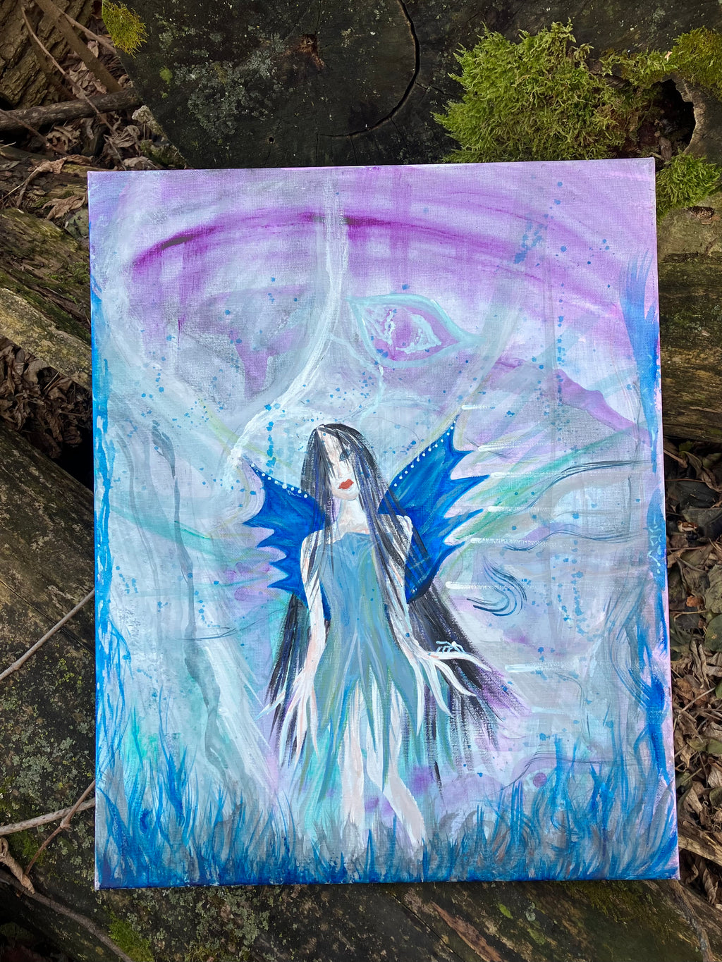 mysterious fae acrylic painting