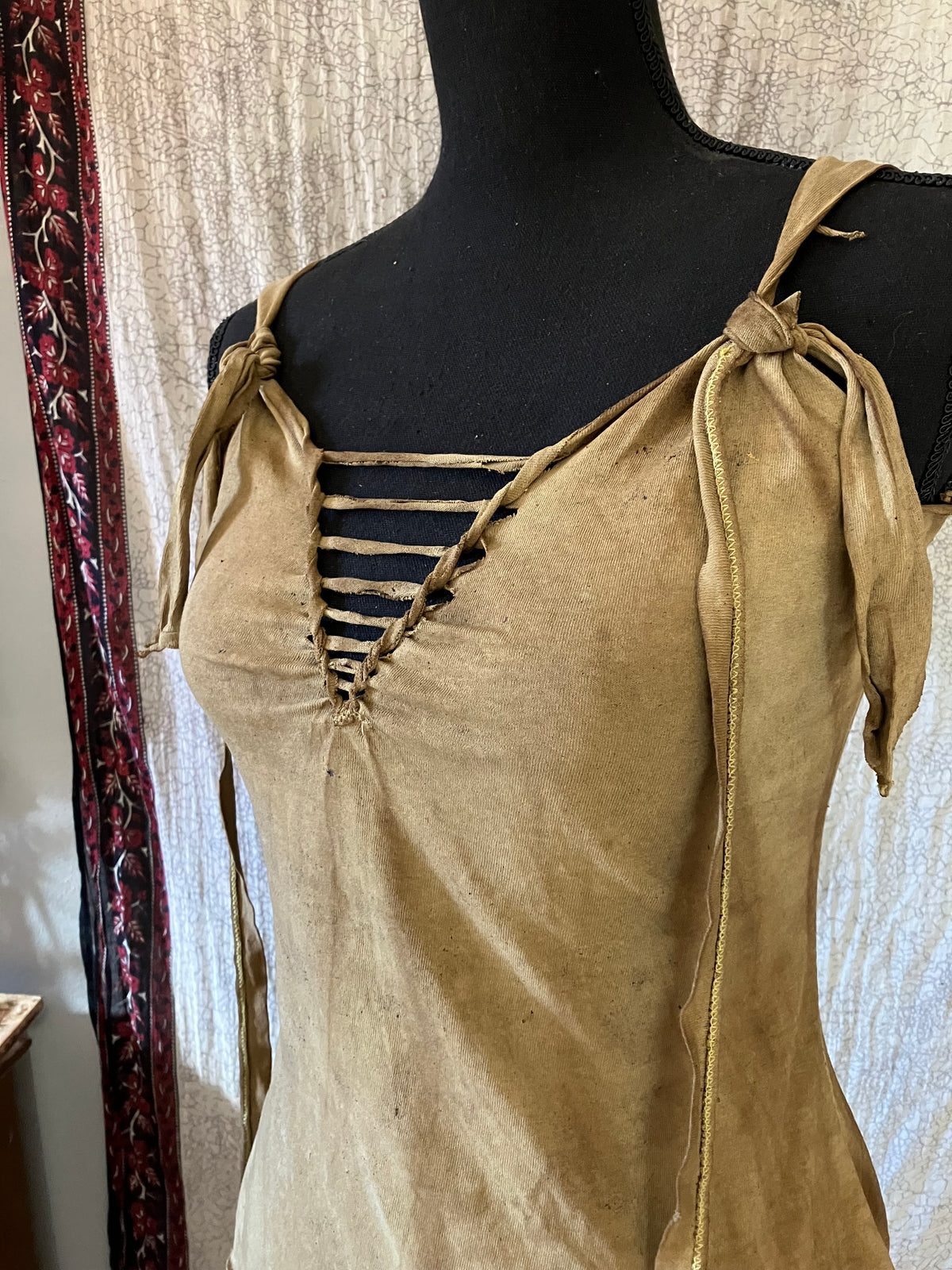 walnut stained cotton tank