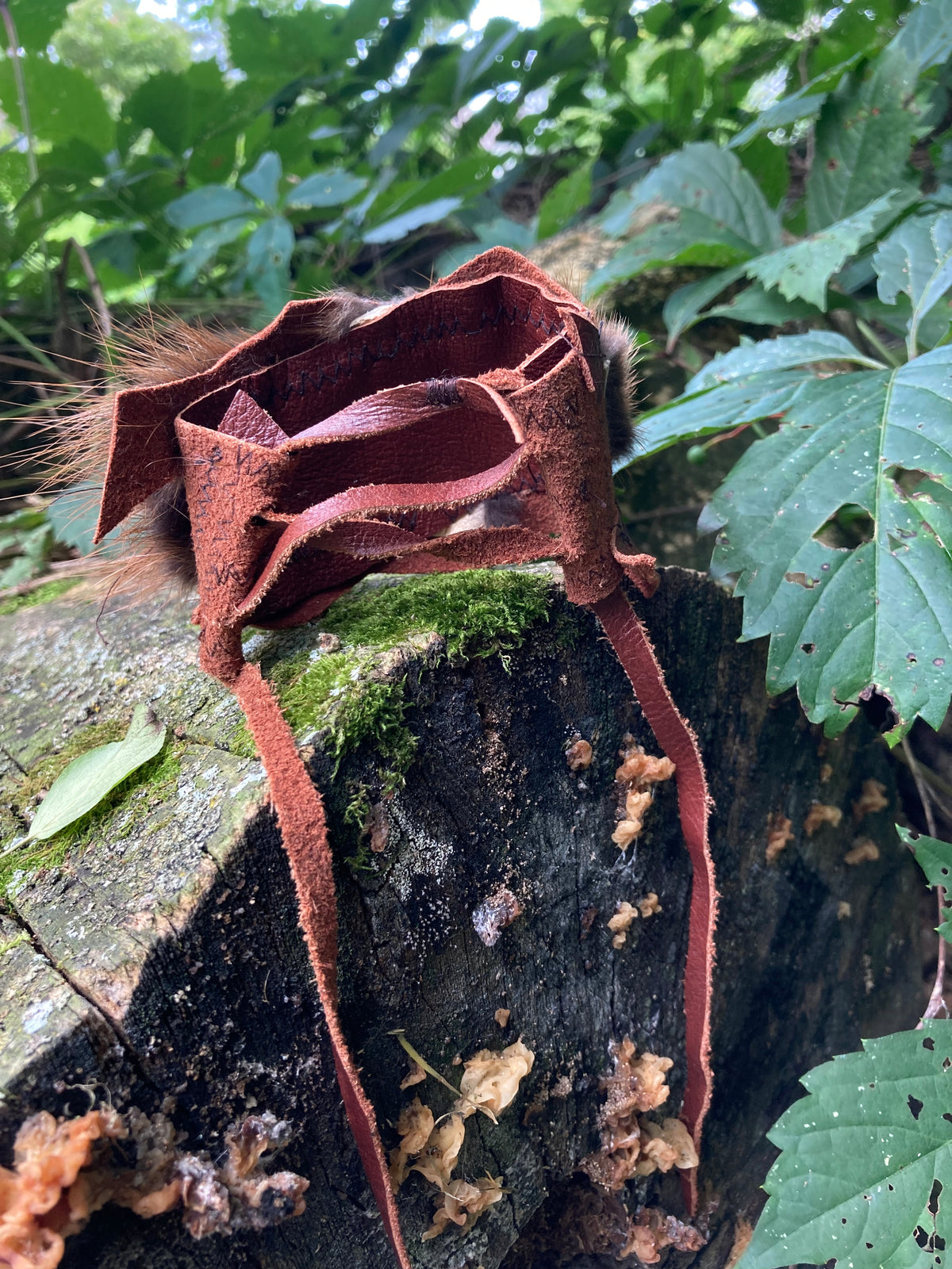 beaver pelt leather cuff