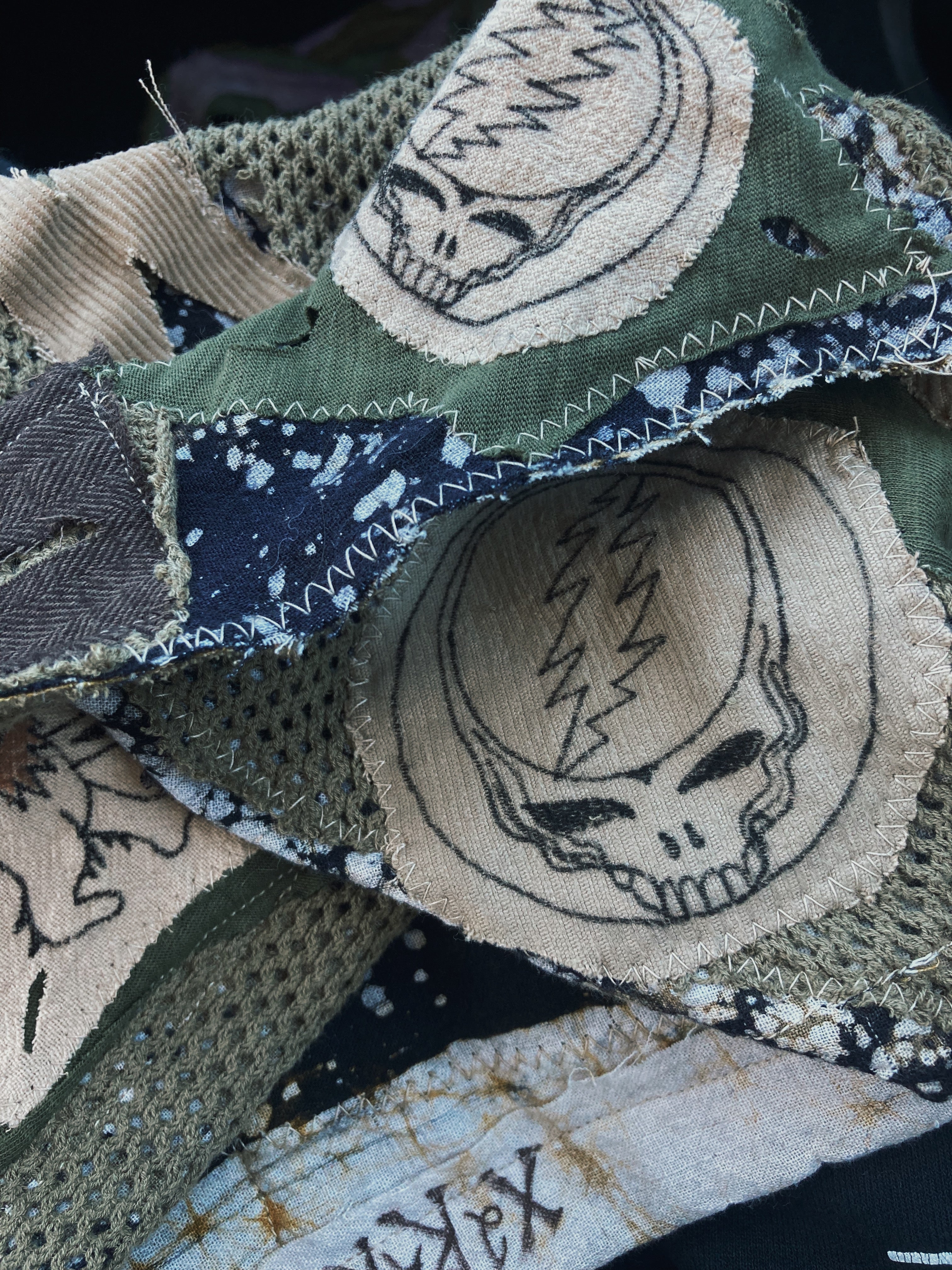 grateful dead patchwork hat