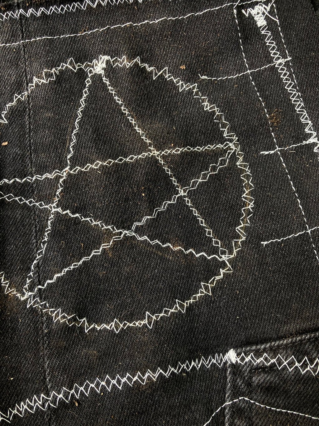 embroidered leather pouch