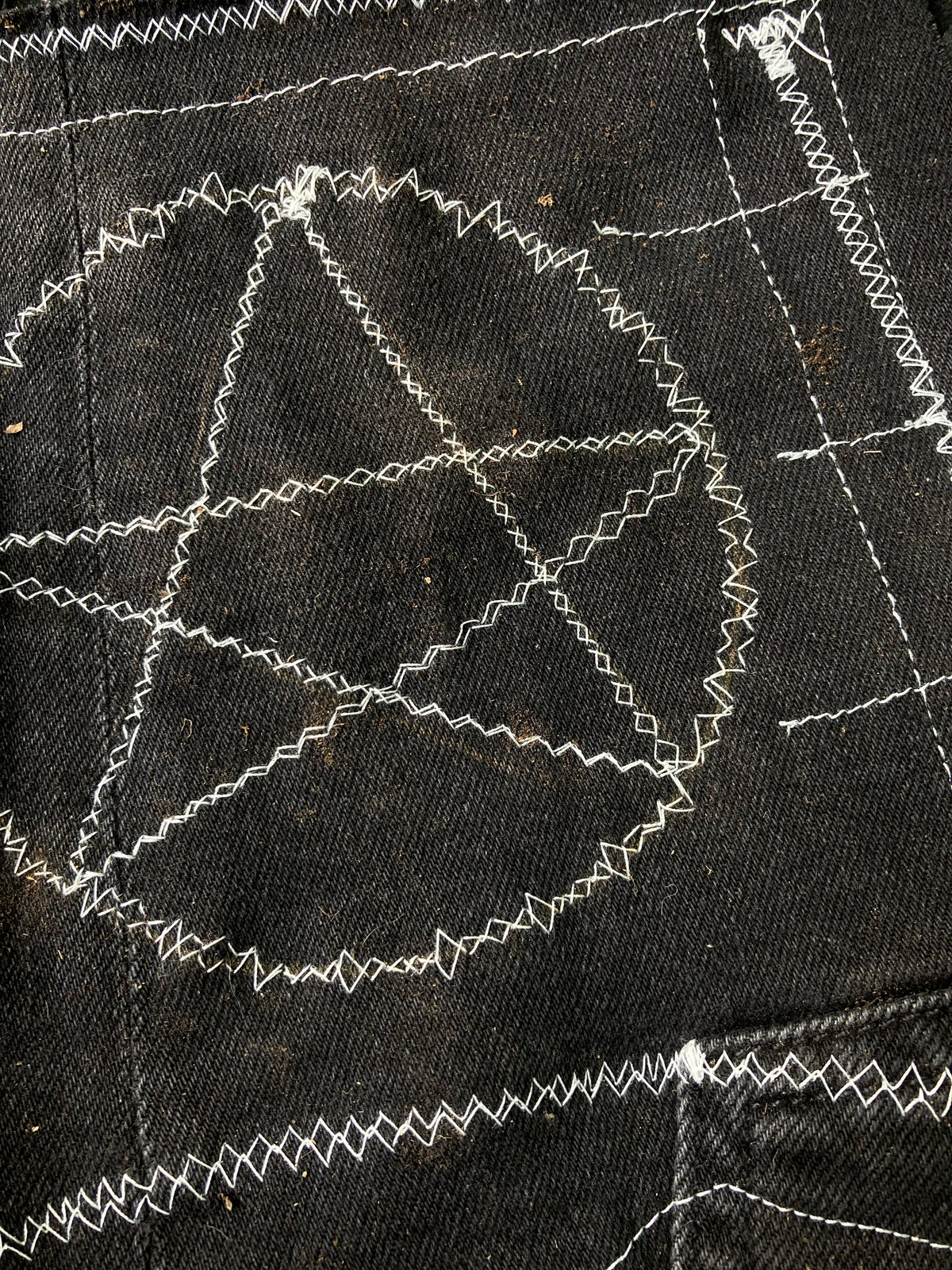 embroidered leather pouch
