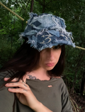 denim cap w/ embroidery