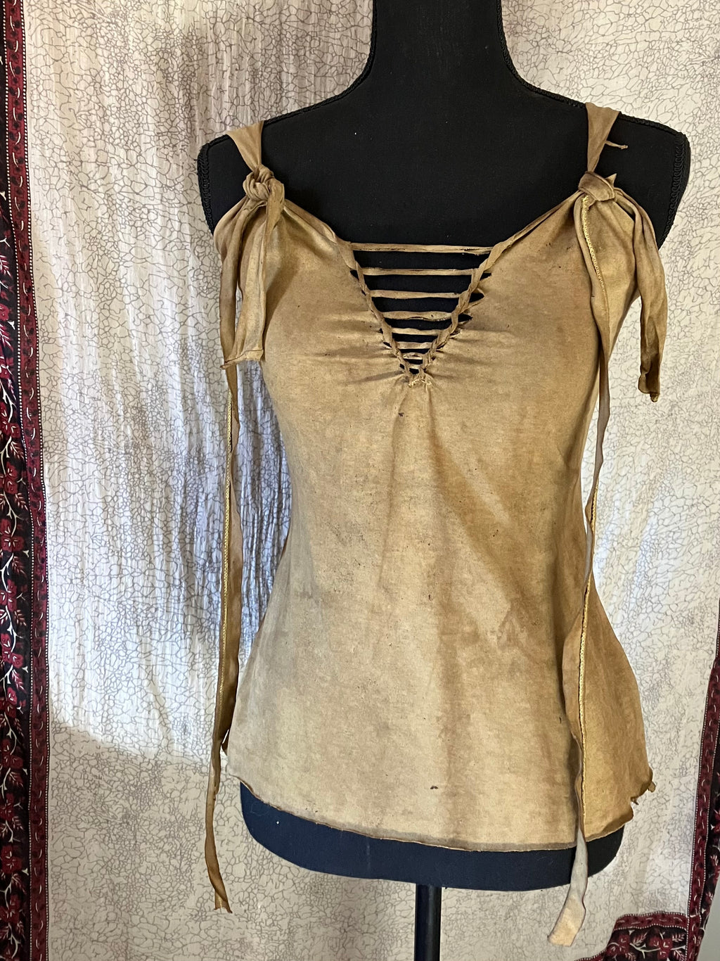 walnut stained cotton tank