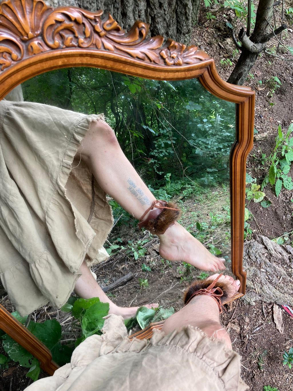 beaver pelt leather cuff