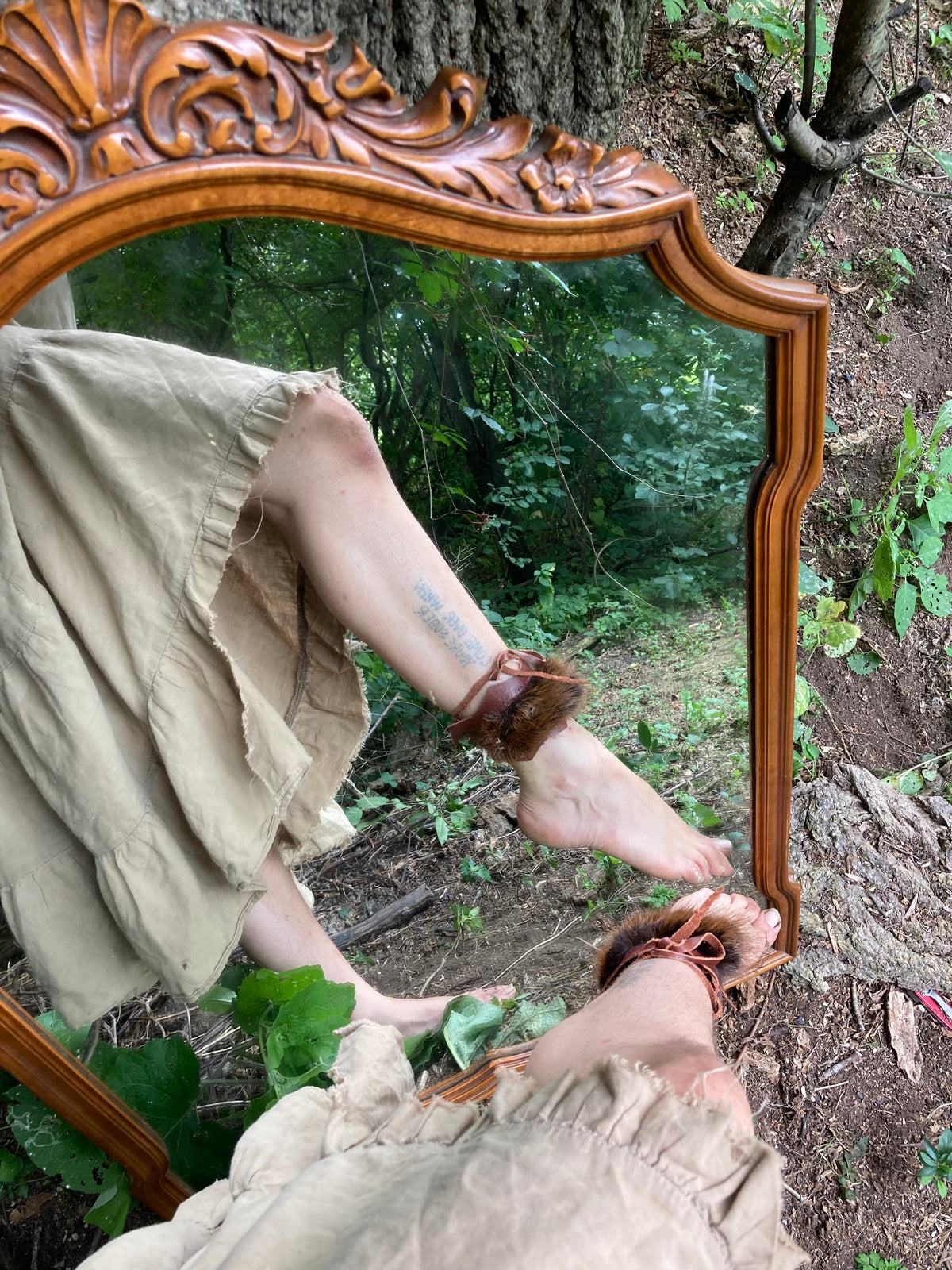 beaver pelt leather cuff