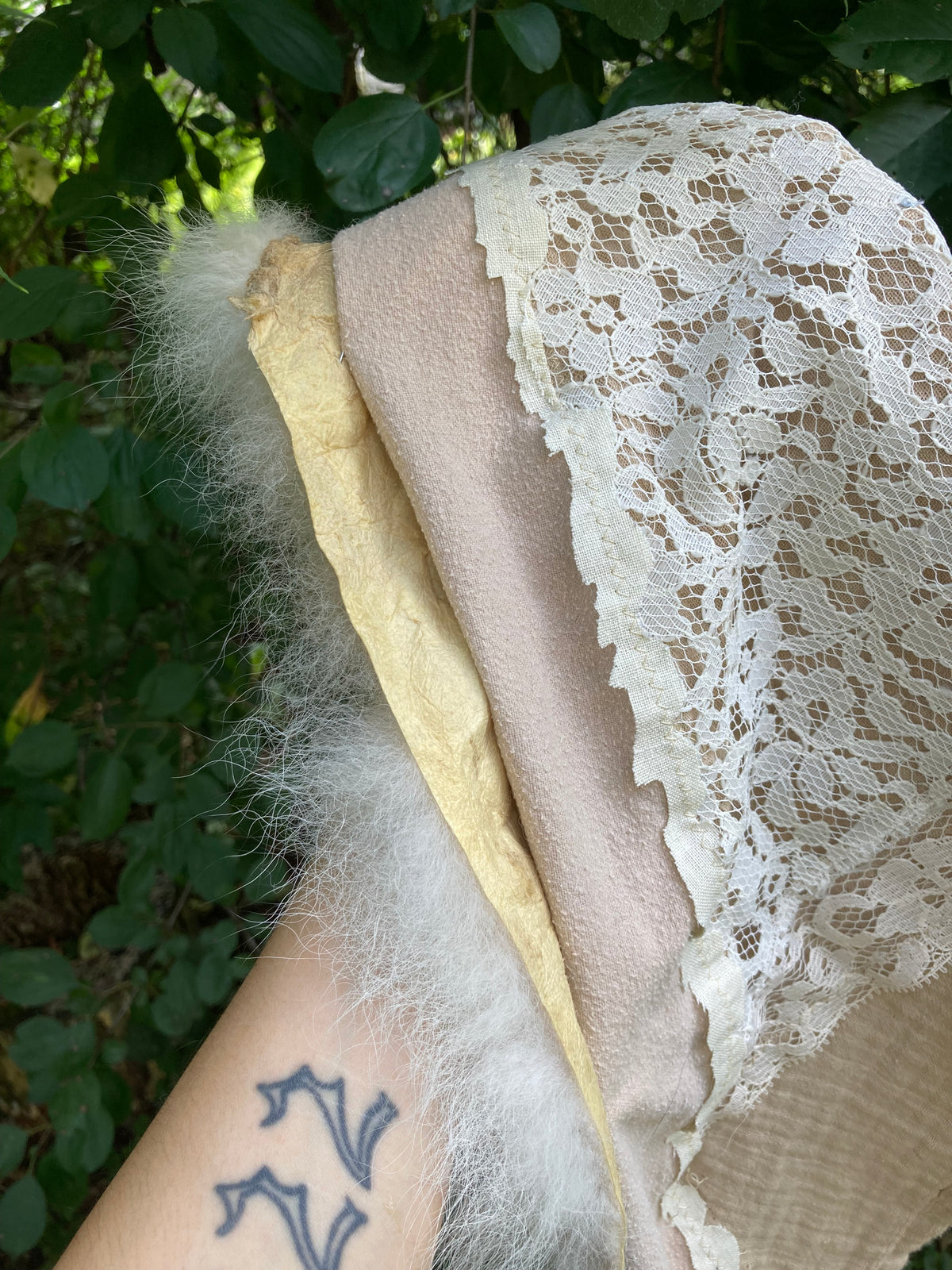 coyote pelt linen lace bandana
