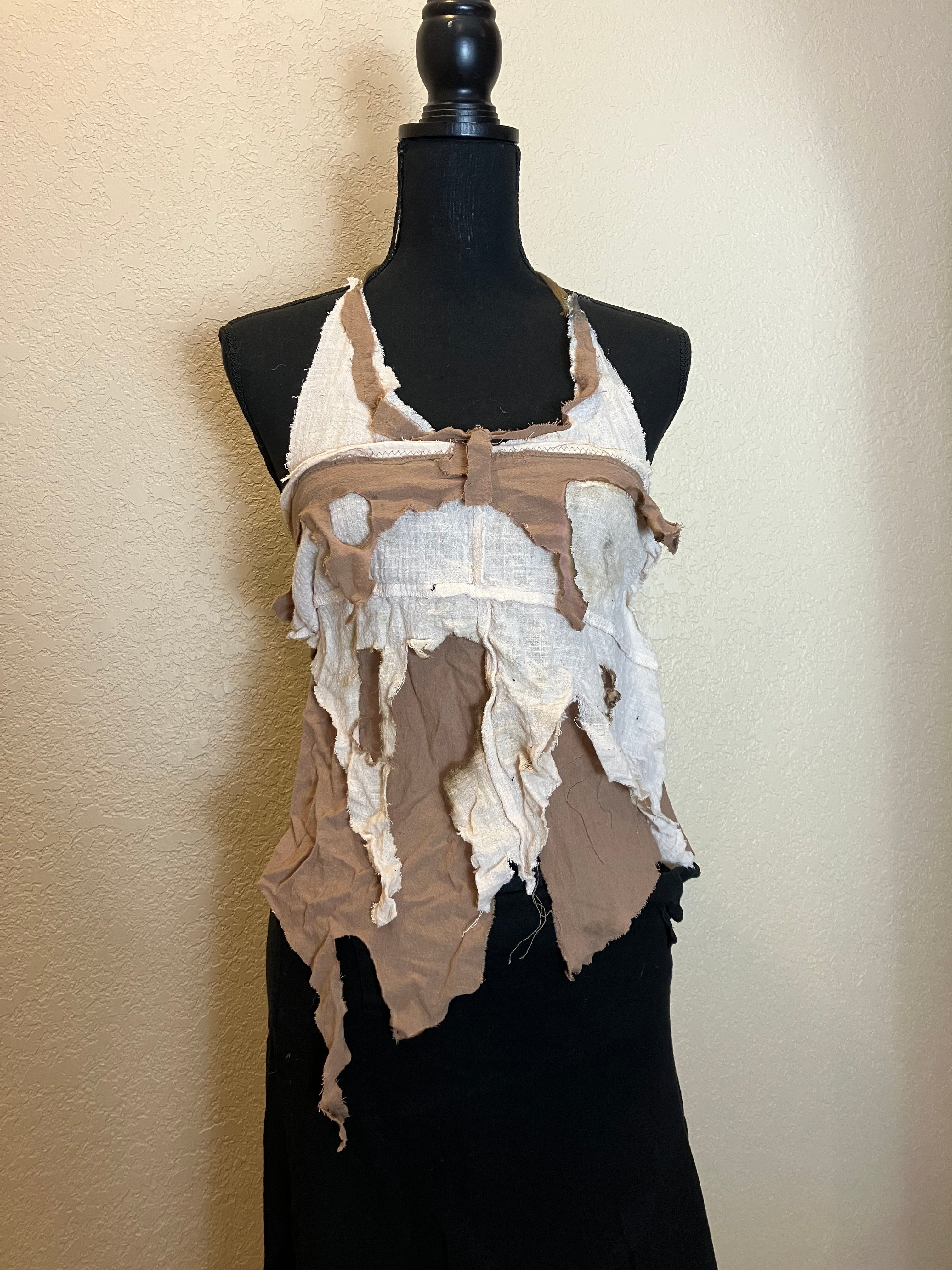 distressed linen tank