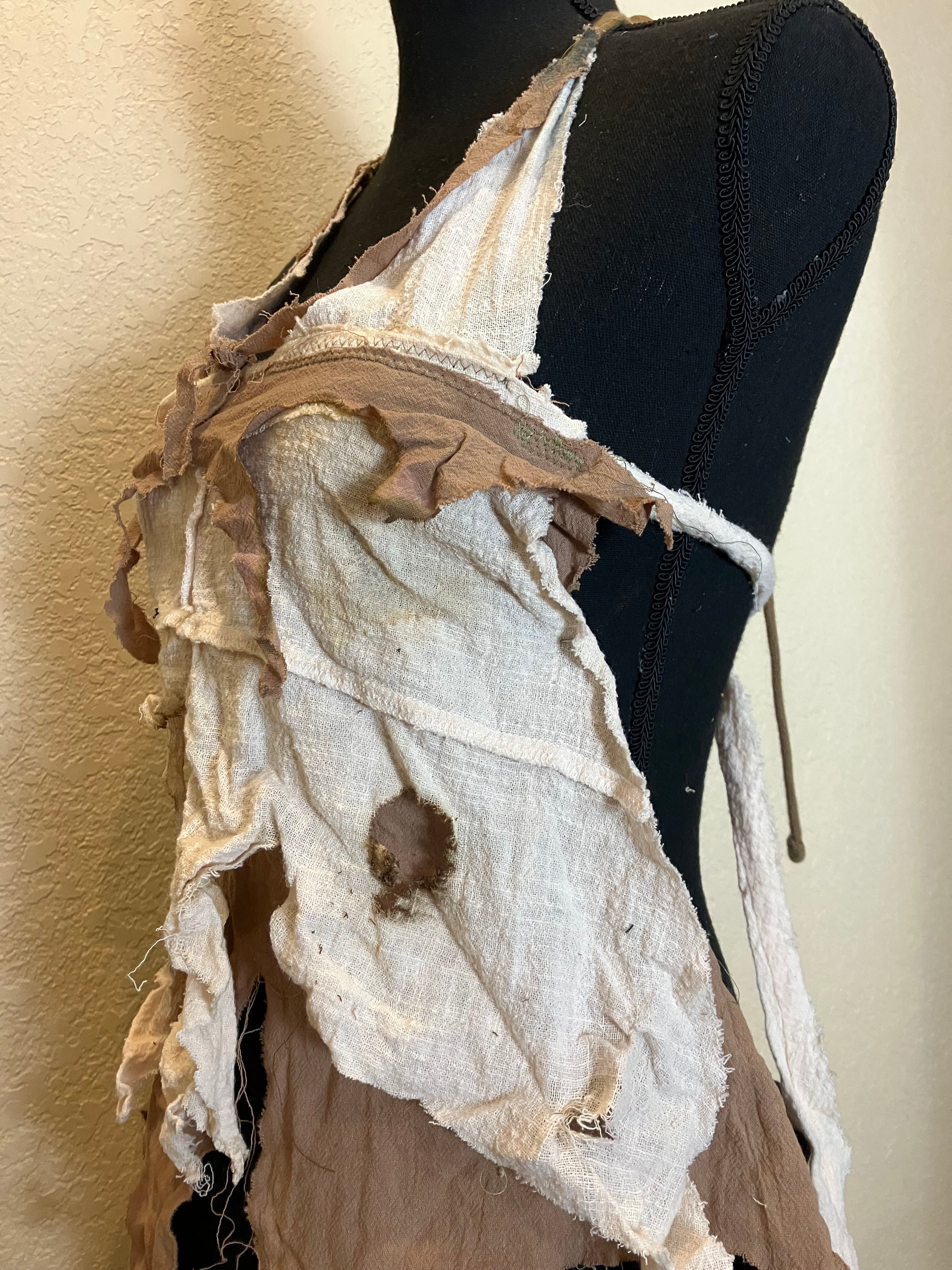 distressed linen tank