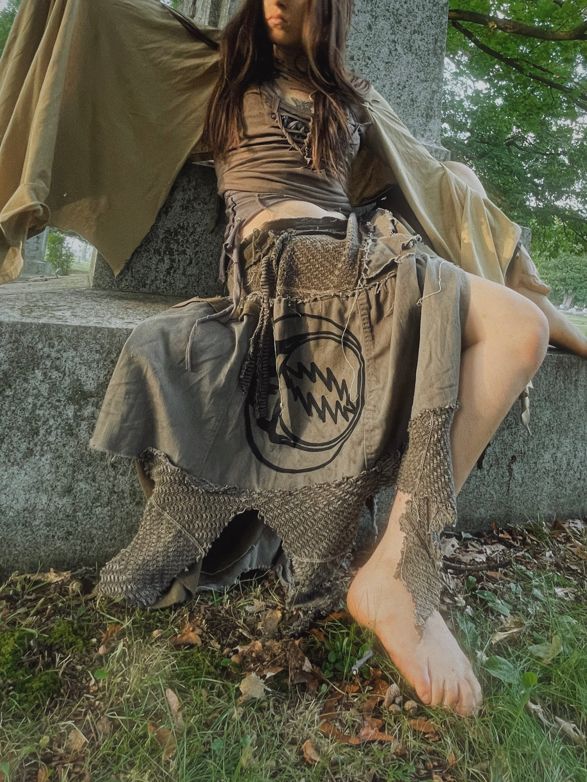 grateful dead patchwork skirt