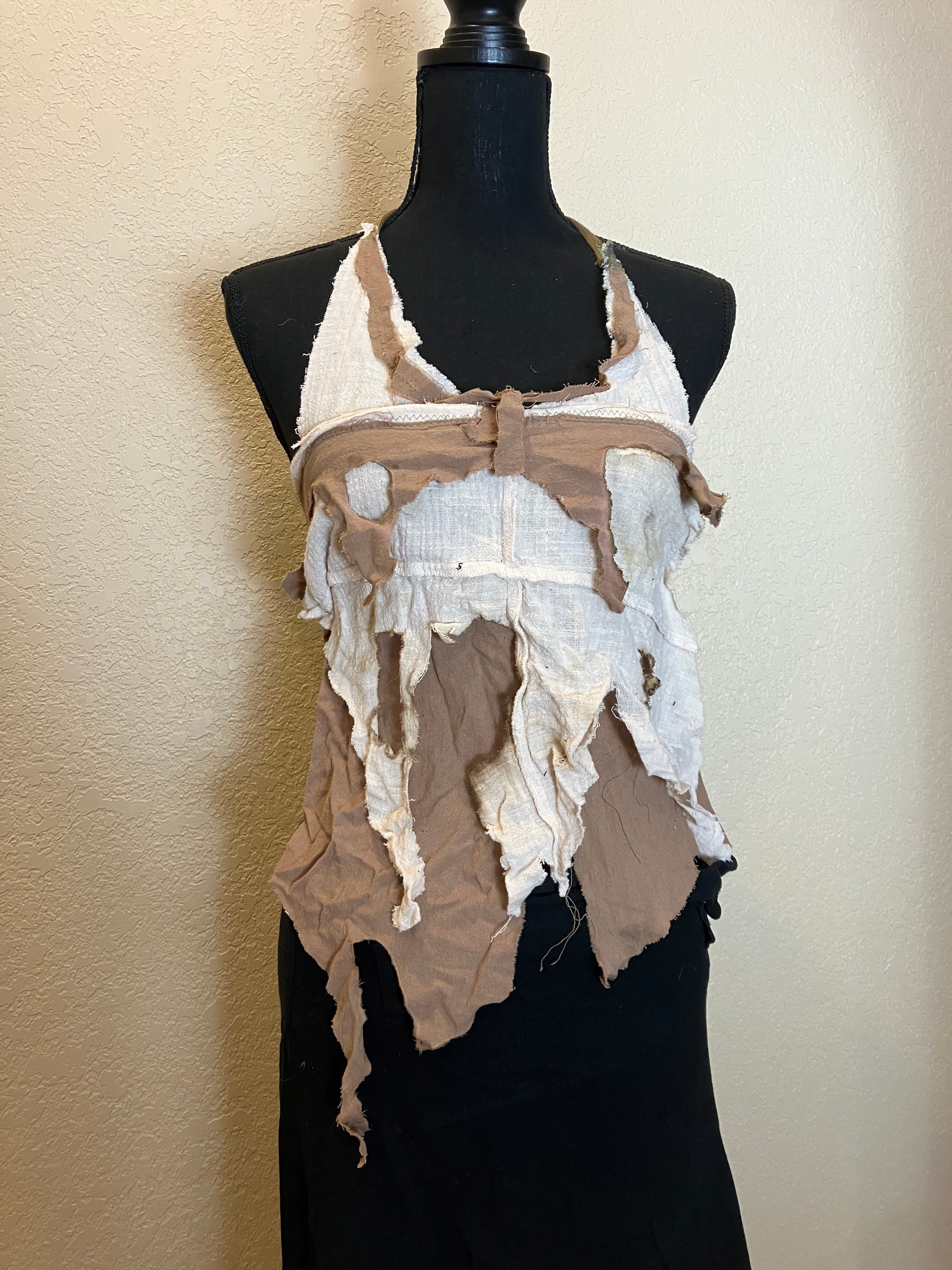 distressed linen tank