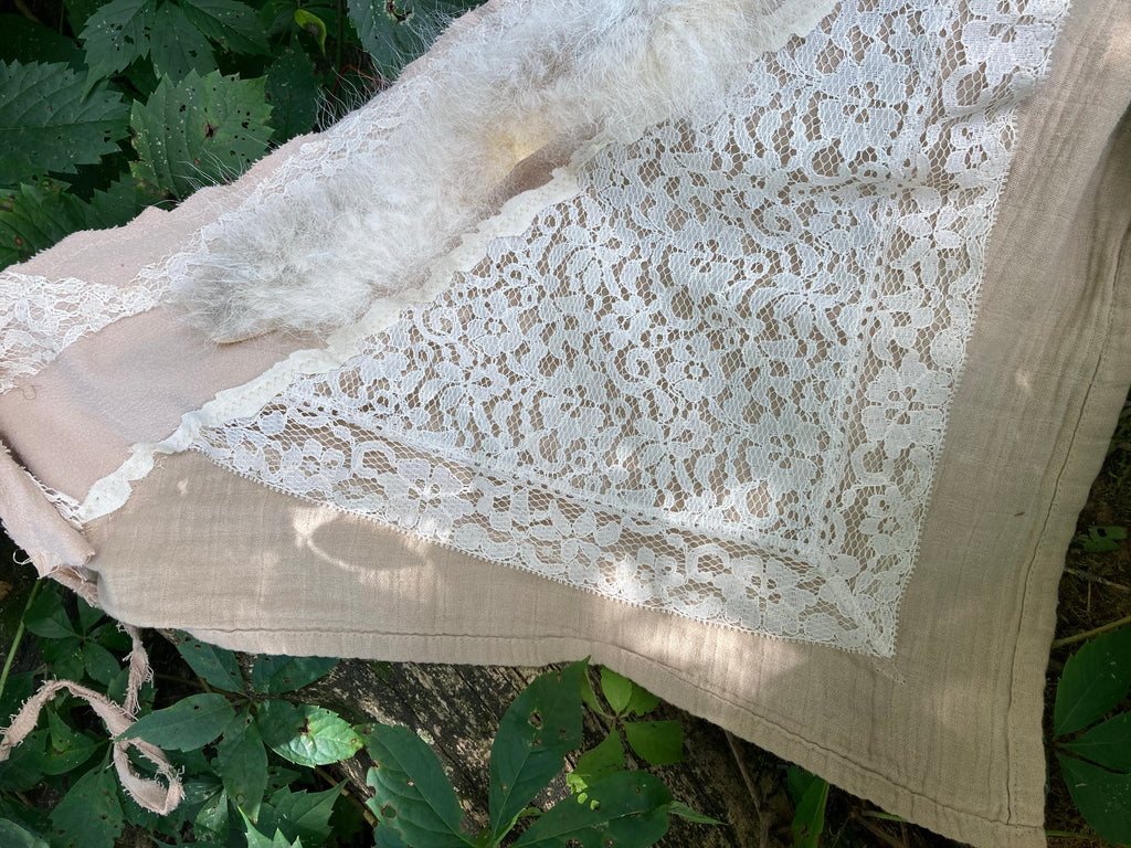 coyote pelt linen lace bandana