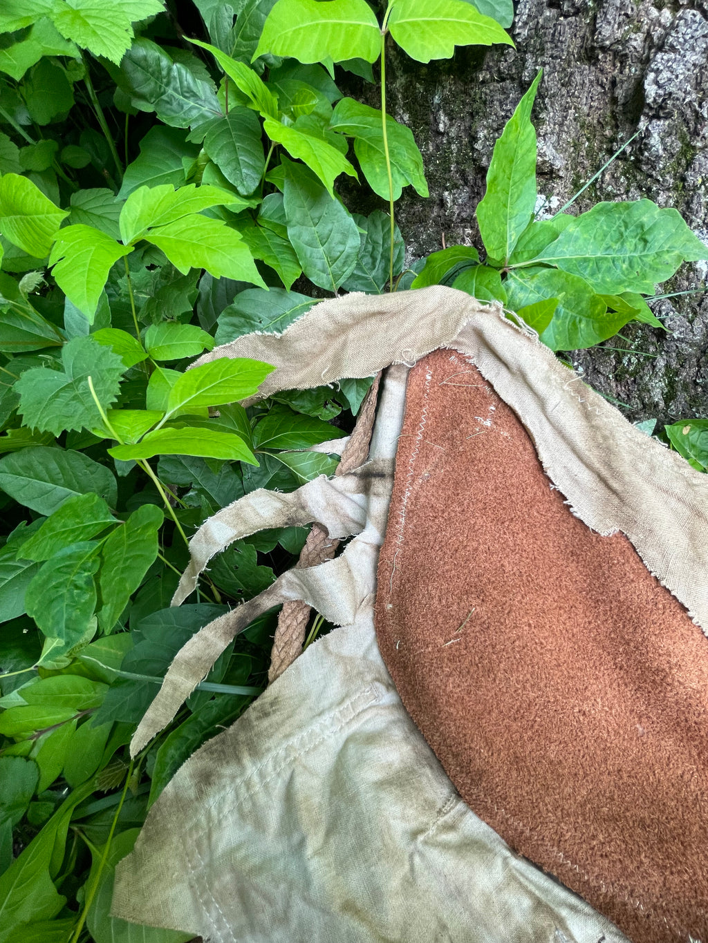 coyote pelt + leather belt bag