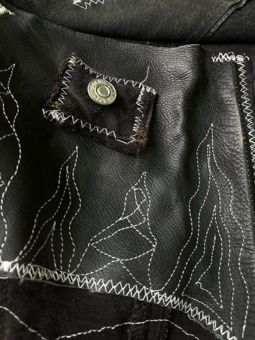 embroidered leather pouch