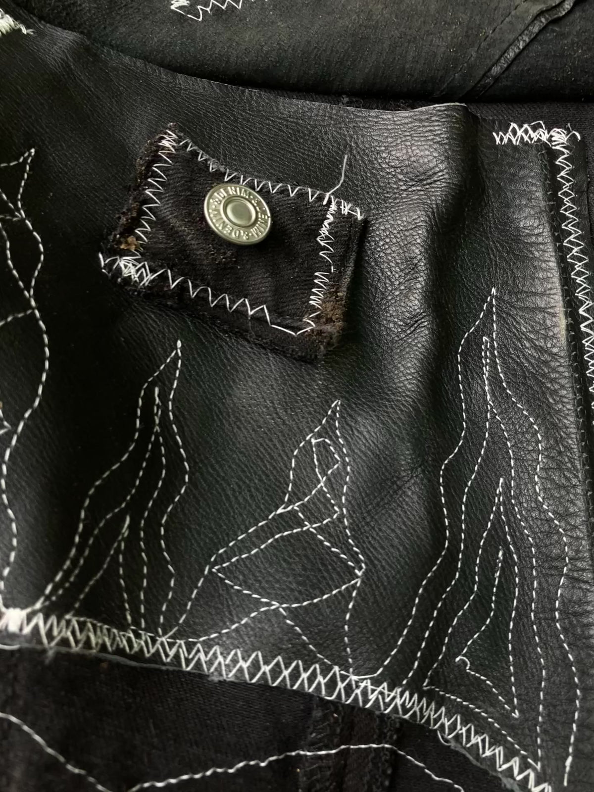 embroidered leather pouch